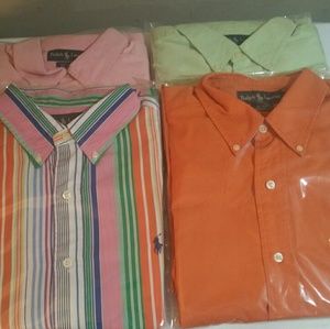 Four long sleeve Ralph Lauren button-down  shirts